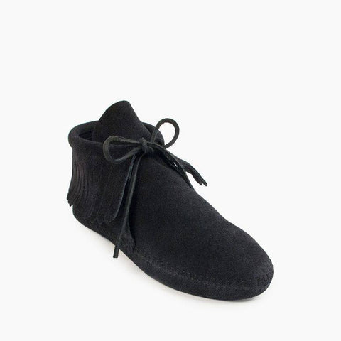 Women's Classic Fringe Softsole Moccasin in Black