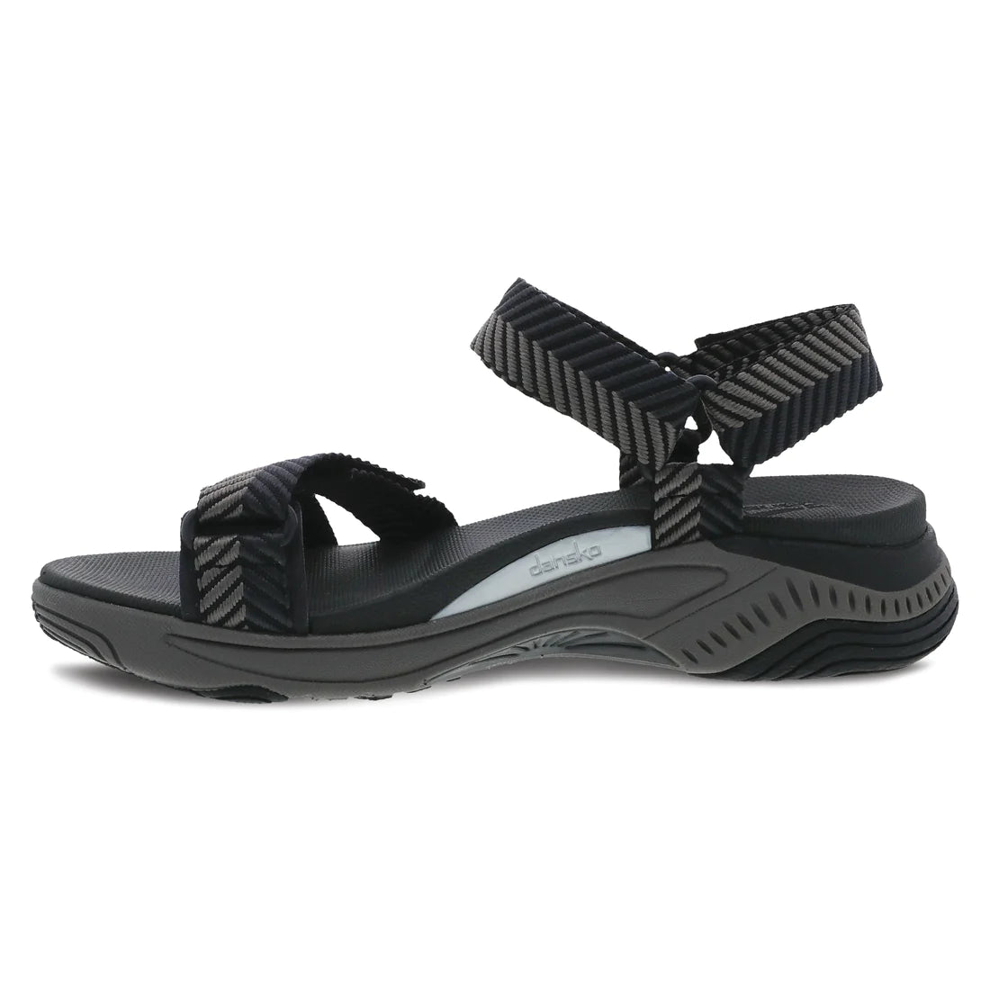 Racquel Strappy Sandal in Black Herringbone