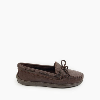 Women's Moosehide Classic Moccasin in Chocolate