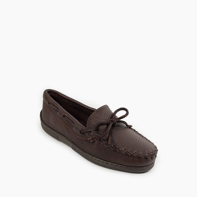 Women's Moosehide Classic Moccasin in Chocolate