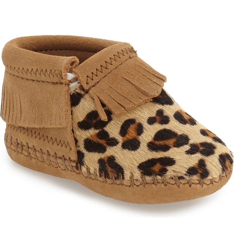 Riley Infant Fringe Bootie in Leopard