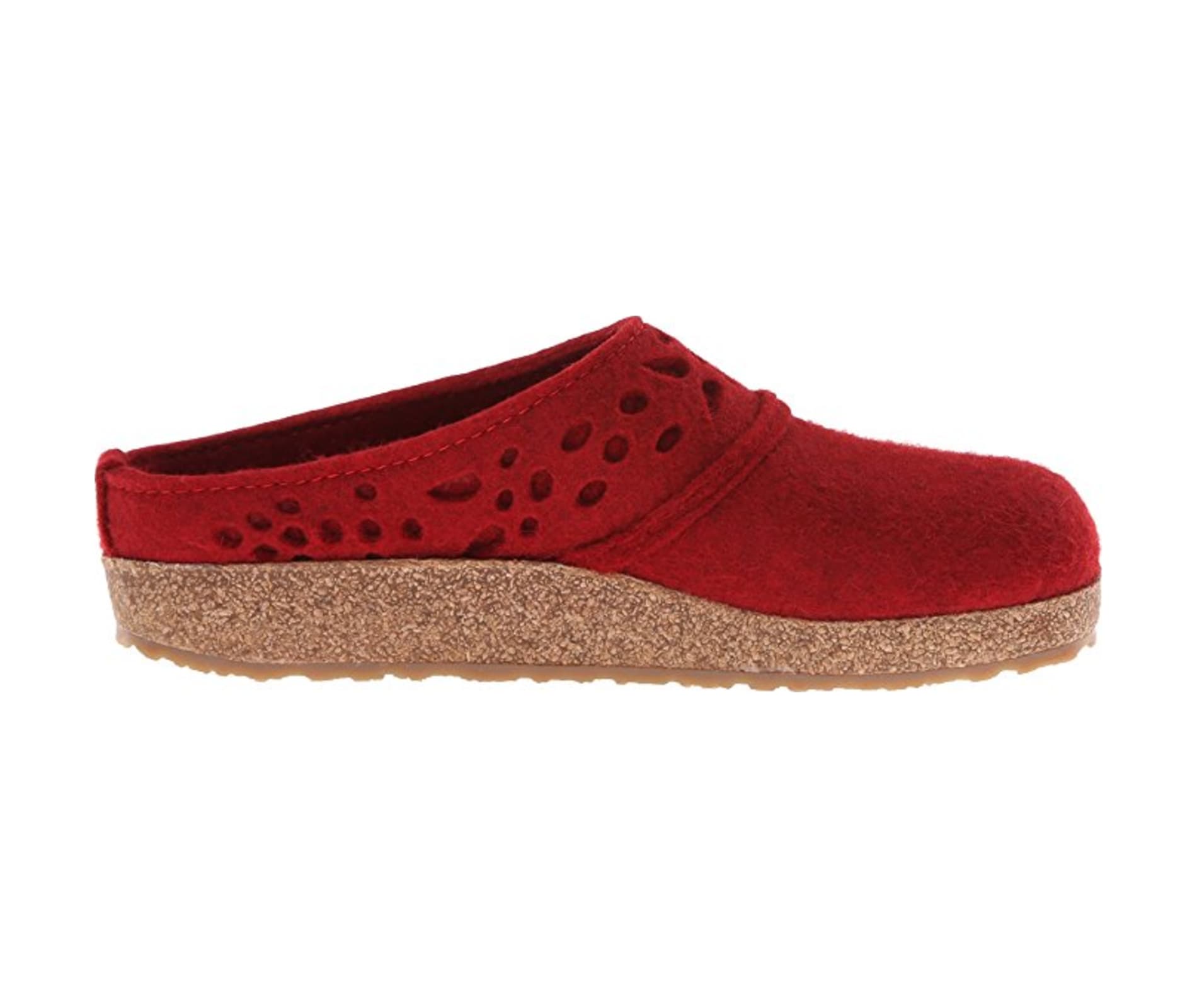 Classic Boiled Wool Clog "Lacey" in Chili