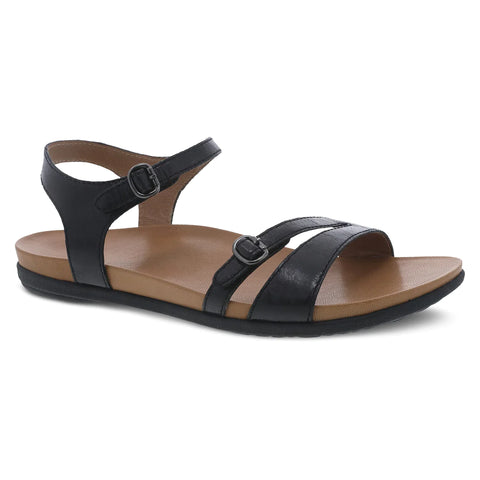 Janelle Strappy Leather Sandal in Black CLOSEOUTS