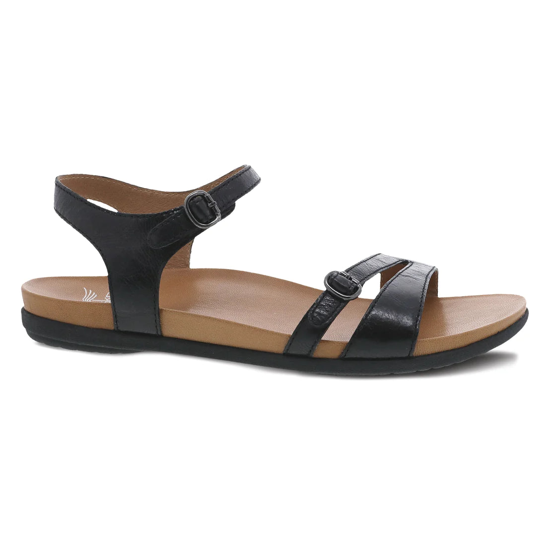 Janelle Strappy Leather Sandal in Black CLOSEOUTS