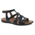 Jolene Gladiator Leather Sandal in Glazed Black