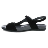 Jordyn Adjustable Backstrap Sandal in Black Nubuck CLOSEOUTS
