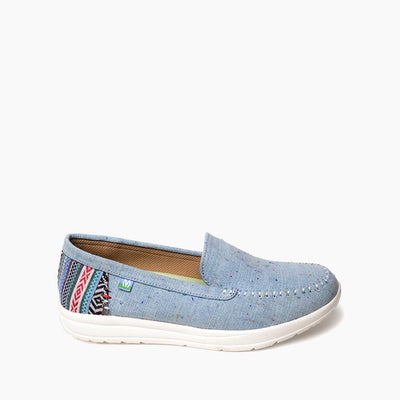 Women's Discover Canvas Moc in Light Denim-Fleck CLOSEOUTS