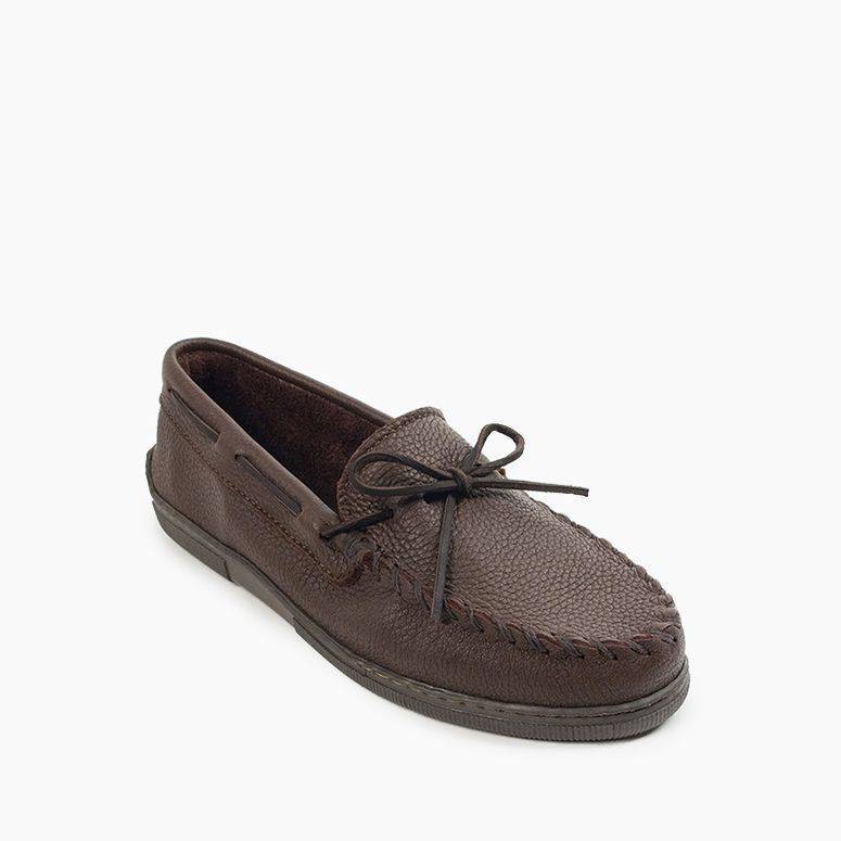 Men's Moosehide Classic Moccasin in Chocolate