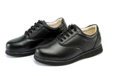 Lady's Dual Depth Leather Comfort Shoes in Black