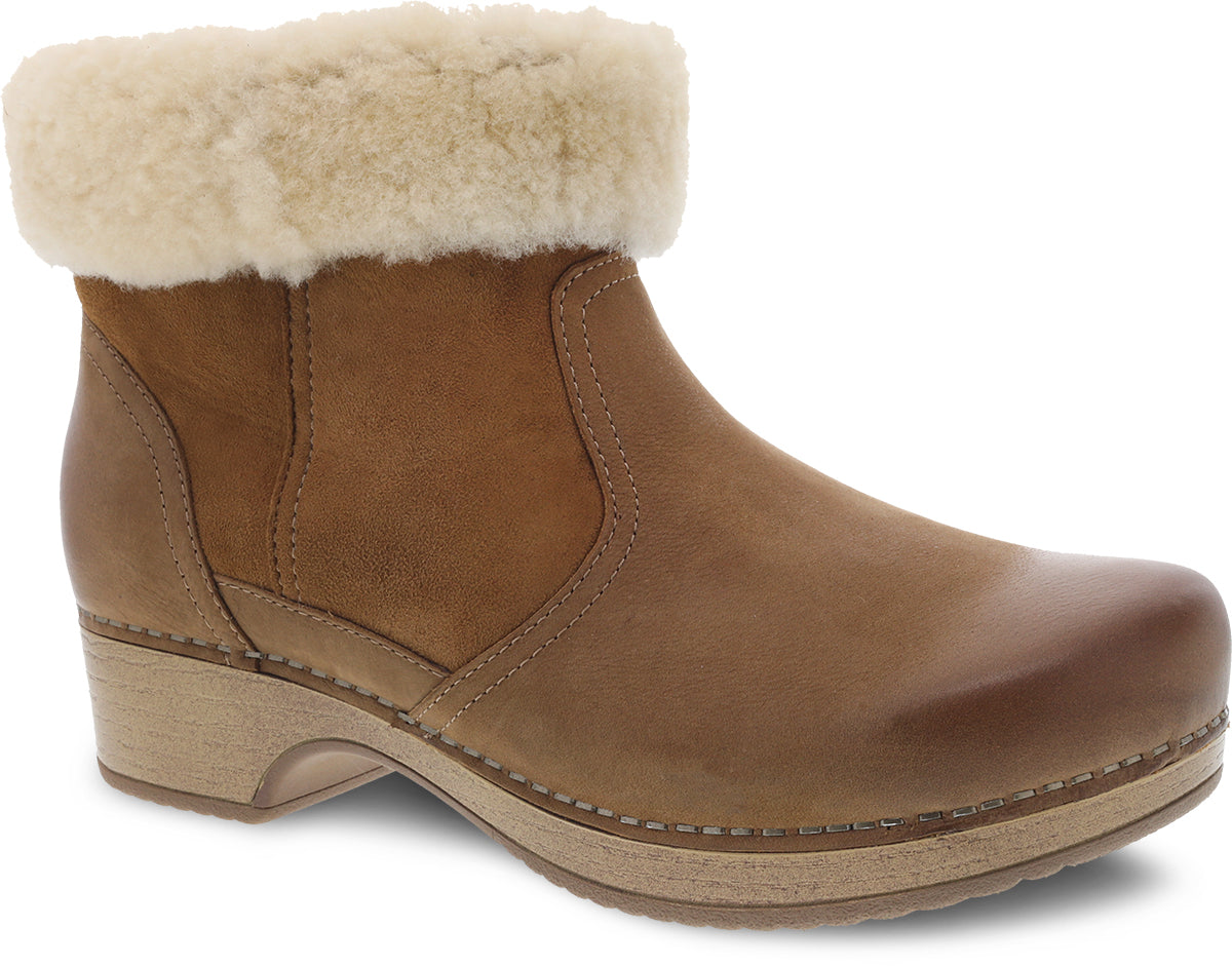 Bettie Nubuck Shearling Boot in Honey