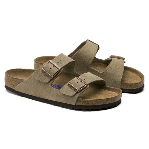 Arizona Soft Footbed Sandal in Taupe Suede – Tenni Moc's Shoe Store