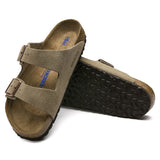 Arizona Soft Footbed Sandal in Taupe Suede