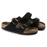 Arizona Soft Footbed Sandal in Black Suede