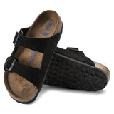 Arizona Soft Footbed Sandal in Black Suede
