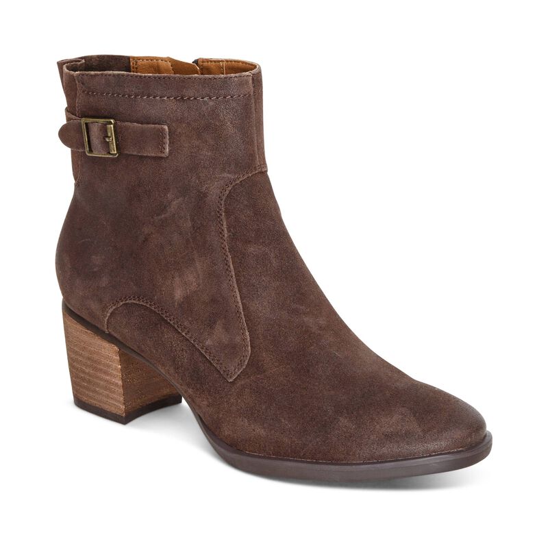 Rubi Buckle Boot in Dark Brown