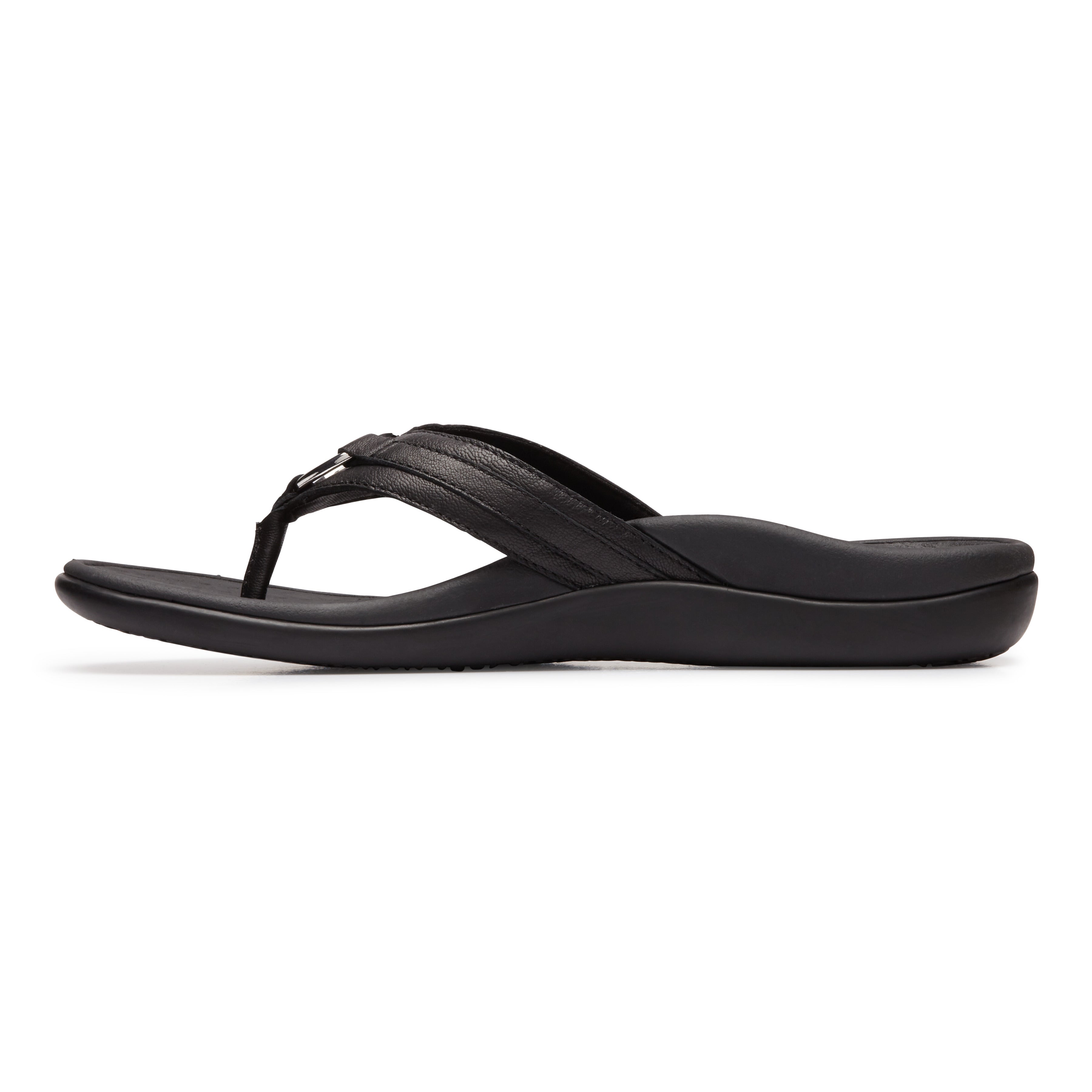 Tide Aloe Leather Flip Flop in Black