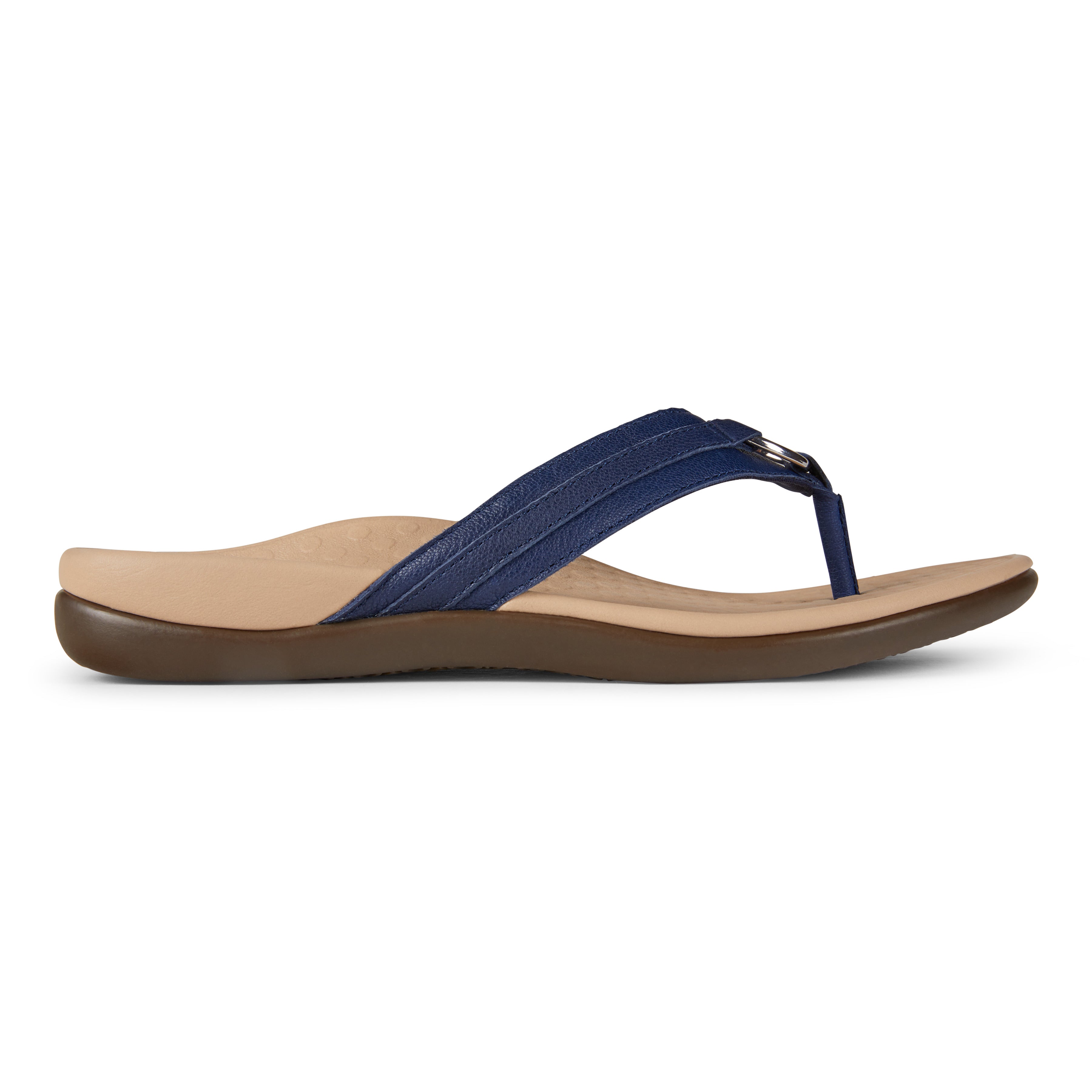 Tide Aloe Leather Flip Flop in Navy