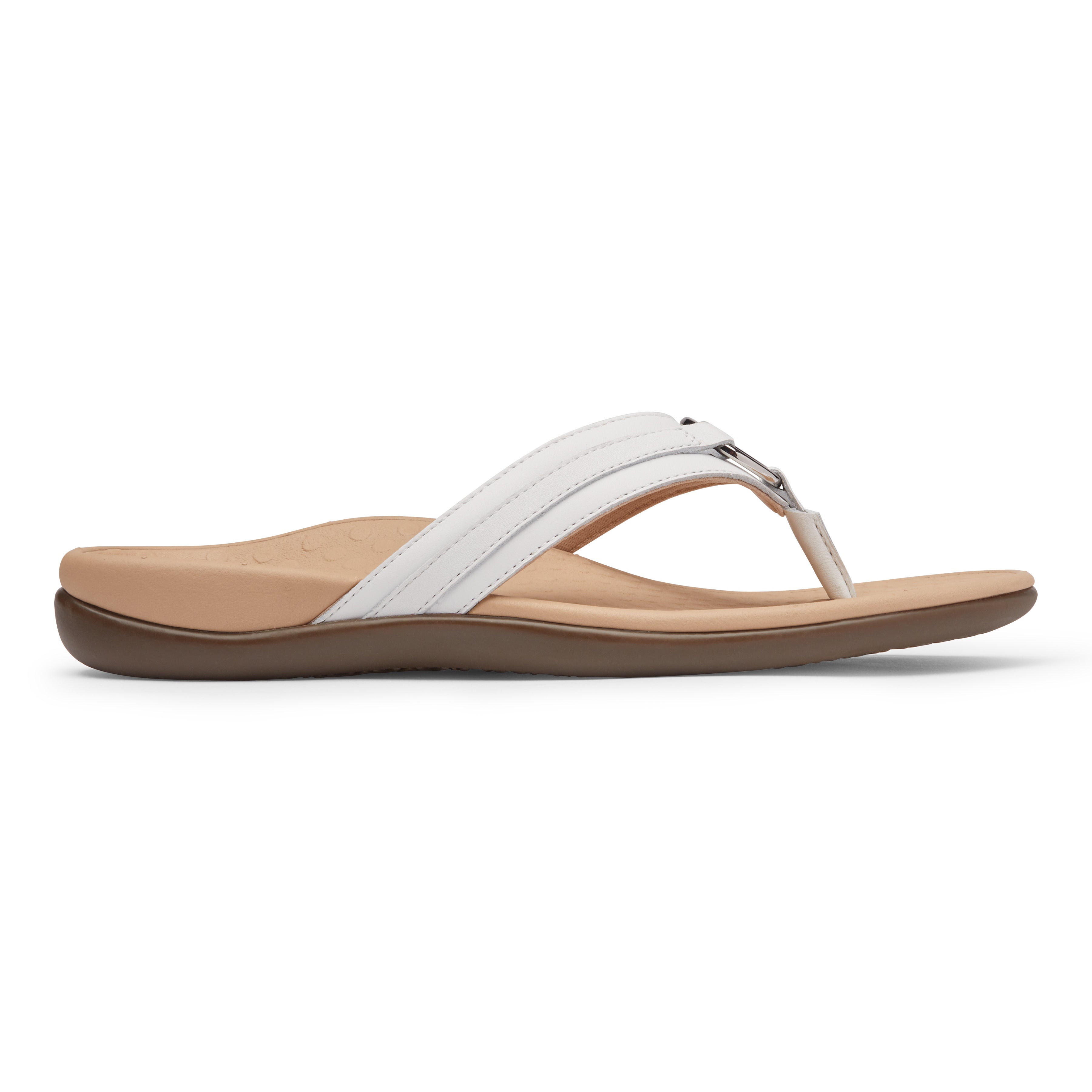 Tide Aloe Leather Flip Flop in White