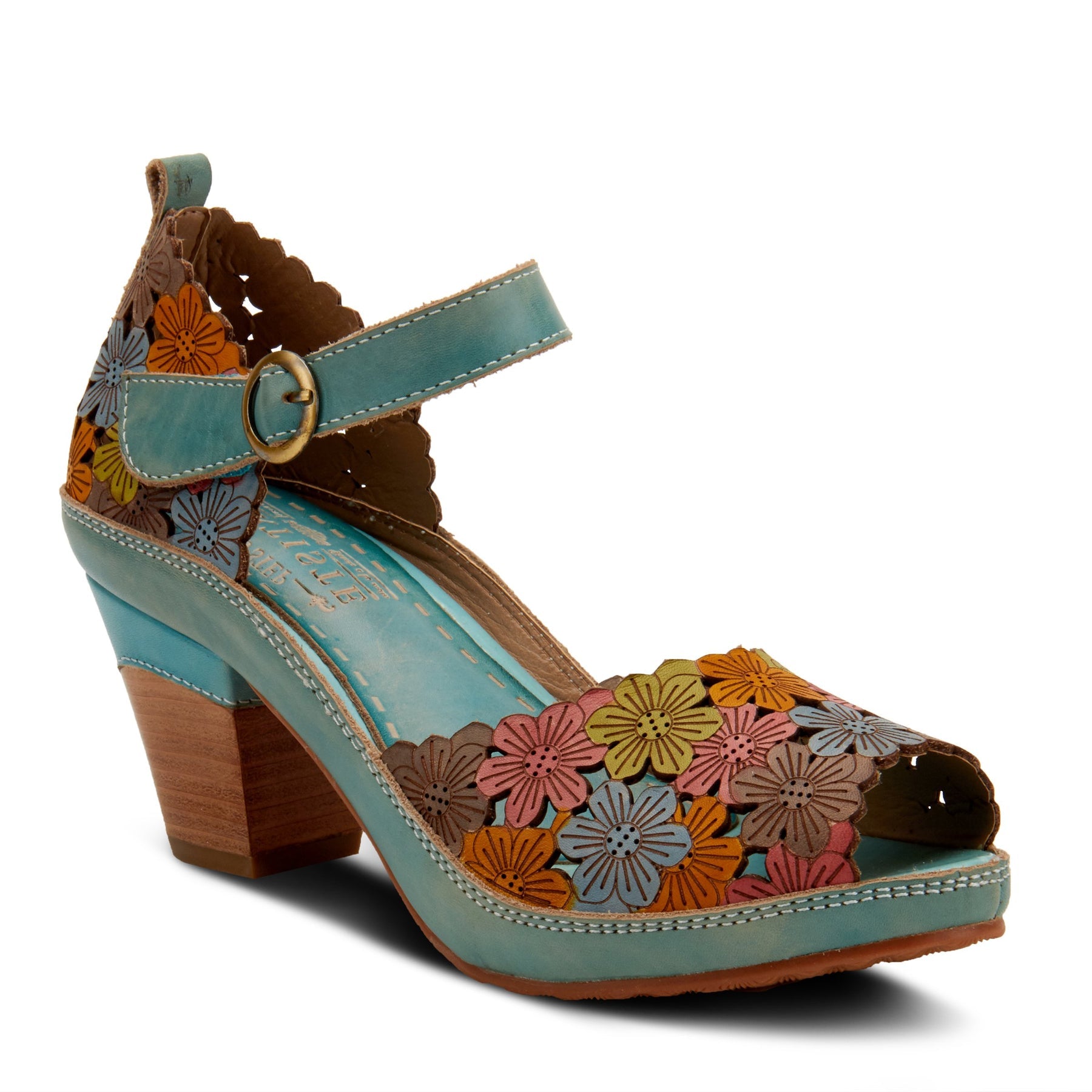 Avnia Floral Peep Toe in Blue