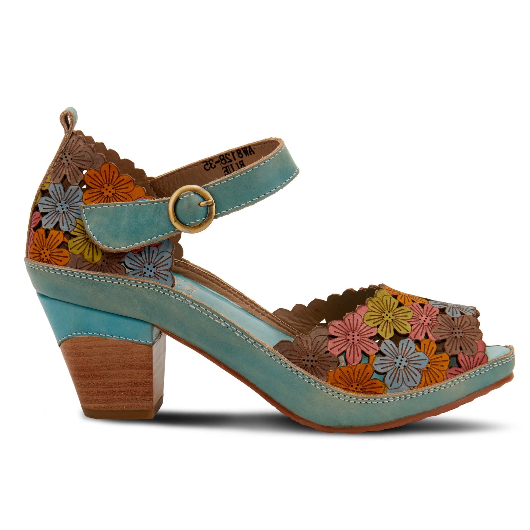 Avnia Floral Peep Toe in Blue