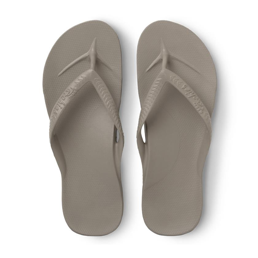 Archies Arch Support Flip Flops in Taupe