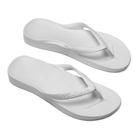 Archies Arch Support Flip Flops in White