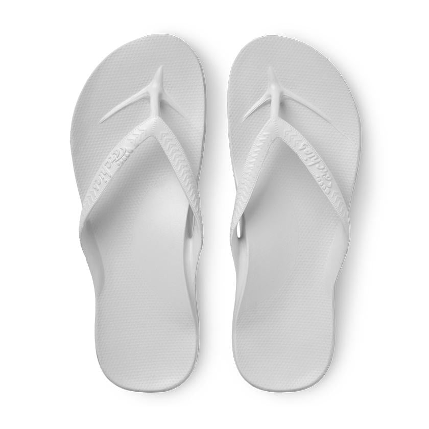 Archies Arch Support Flip Flops in White