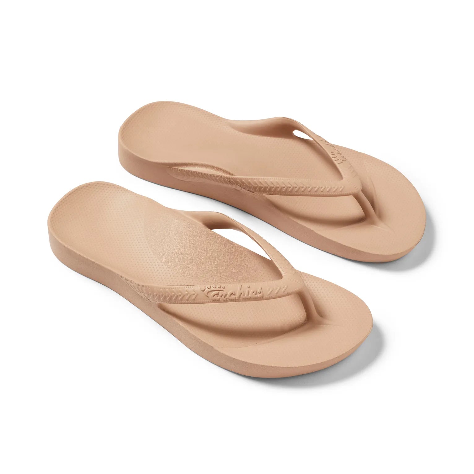 Archies Arch Support Flip Flops in Tan