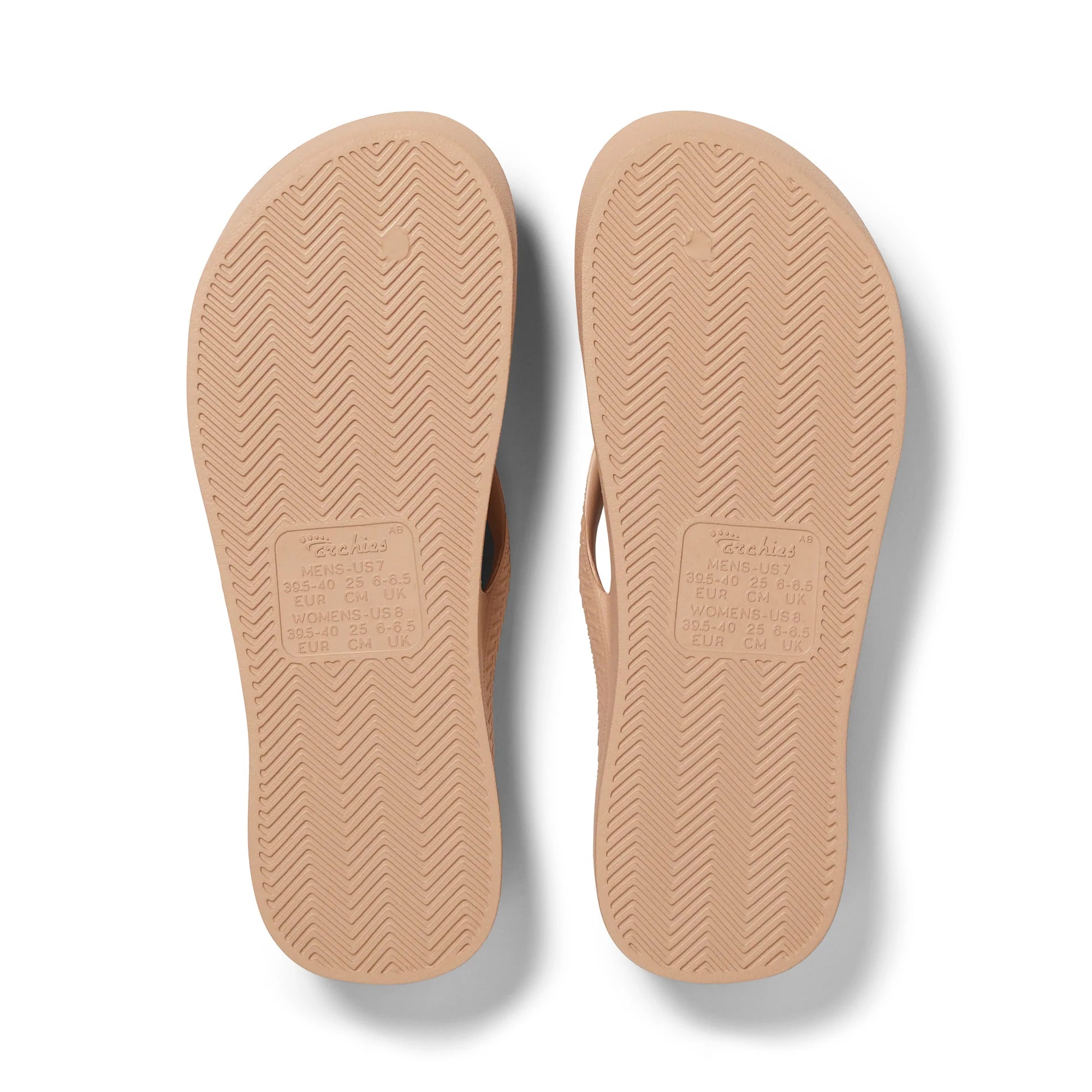 Archies Arch Support Flip Flops in Tan