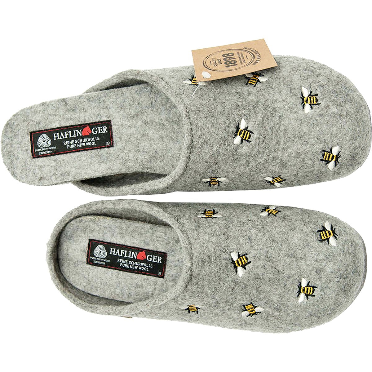 Sleek Boiled Wool Clog "Api" in Silver Grey CLOSEOUTS