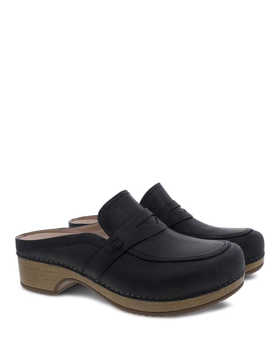 Bel Penny Mule in Oiled Black CLOSEOUTS