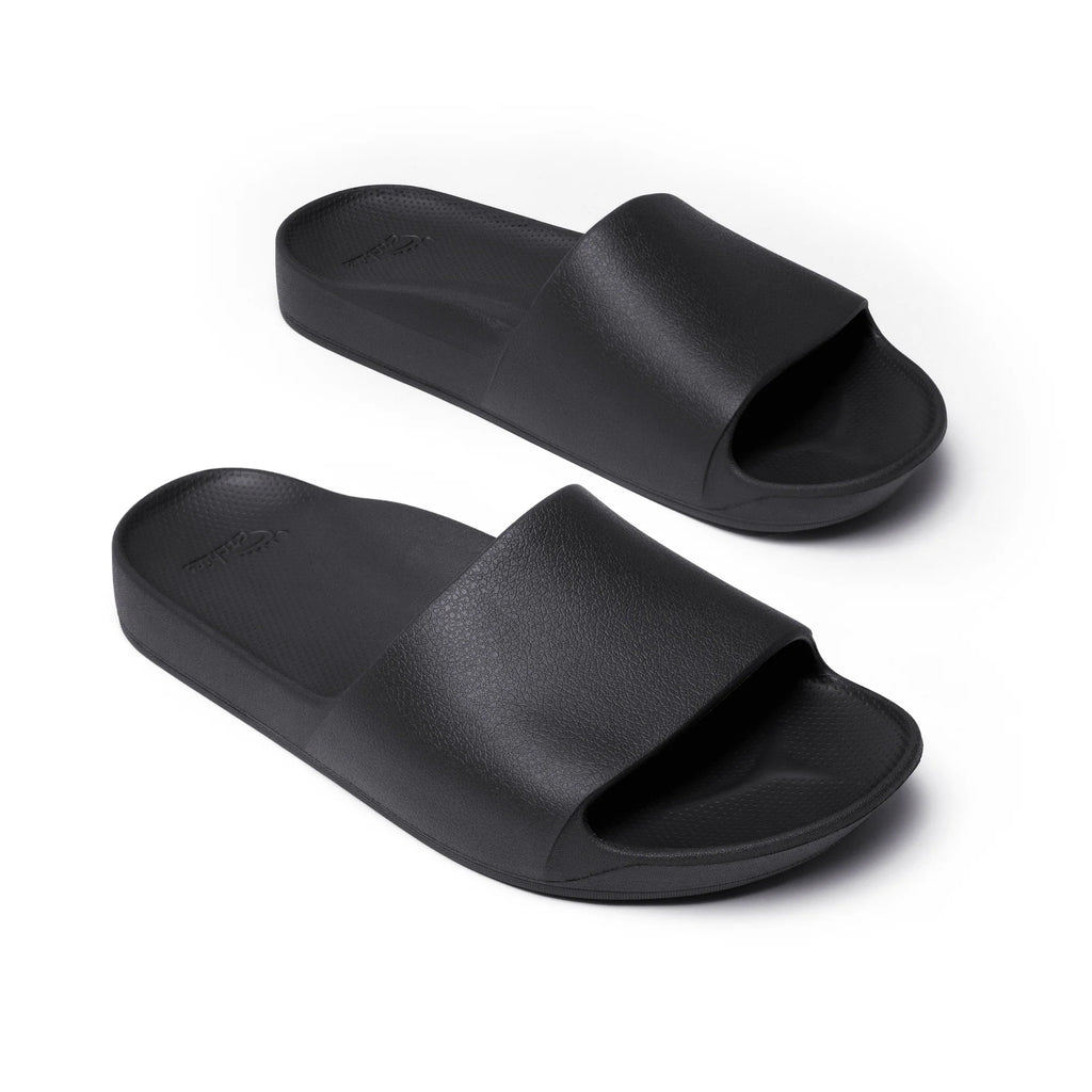 Archies Arch Support Slides in Black – Tenni Moc's Shoe Store