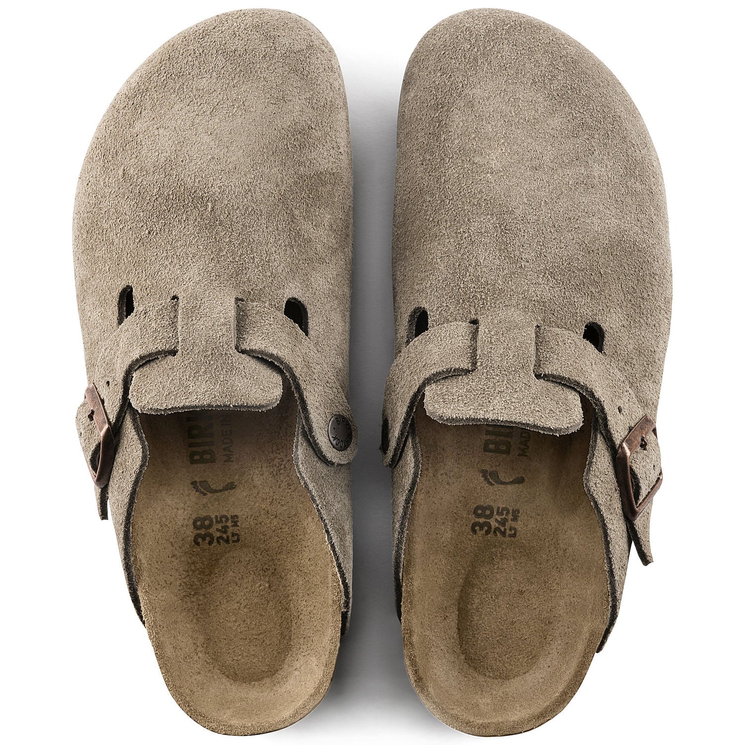 Boston Buckle Classic Footbed Mule in Taupe