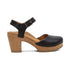 Finley Quarter Strap Cork Heel in Black