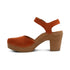 Finley Quarter Strap Cork Heel in Rust