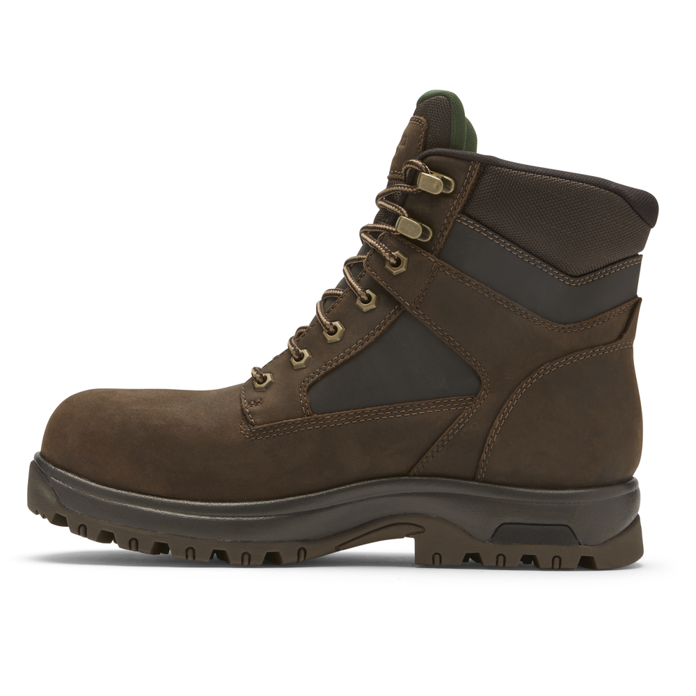 8000Works 6 Inch Safety Toe Boot D Width in Brown