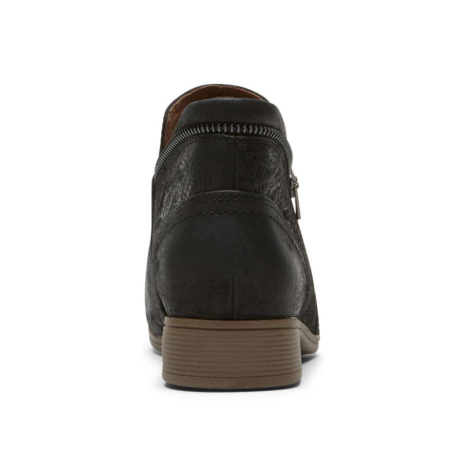 Crosbie Zip-up Bootie in Black Leather CLOSEOUTS