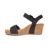 Lexa Cork Quarter Strap Wedge in Black