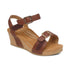 Lexa Cork Quarter Strap Wedge in Walnut