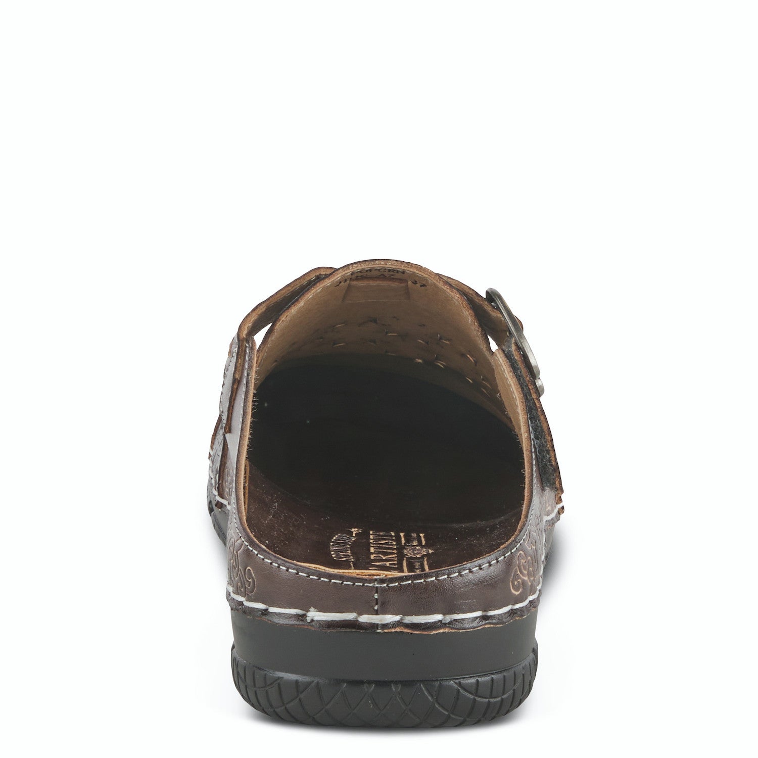 Popcorn Mini Flower Belted Clog in Brown CLOSEOUTS