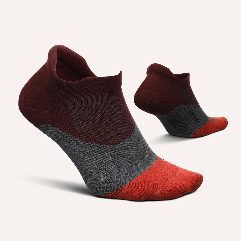 Elite Max Cushion No Show Tab Sock in Dark Cherry