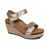 Sydney Quarter Strap Espadrille Wedge in Champagne CLOSEOUTS
