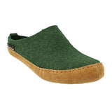 Suede Sole Boiled Wool Clog "Emils" in Spruce CLOSEOUTS