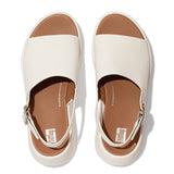 F-Mode Platform Leather Backstrap Sandal in Cream CLOSEOUTS
