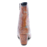 Folka Hand Painted Floral Boot in Camel