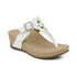 Tasha Thong Wedge Sandal in White CLOSEOUTS