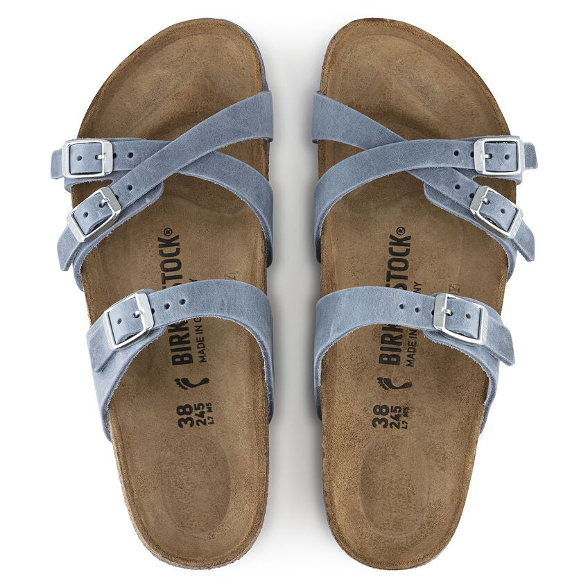 Franca Strappy Sandal in Dusty Blue CLOSEOUTS