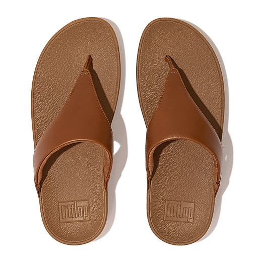 Lulu Toe Post Sandal in Light Tan Leather