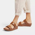 Lulu Adjustable Leather Slide in Light Tan