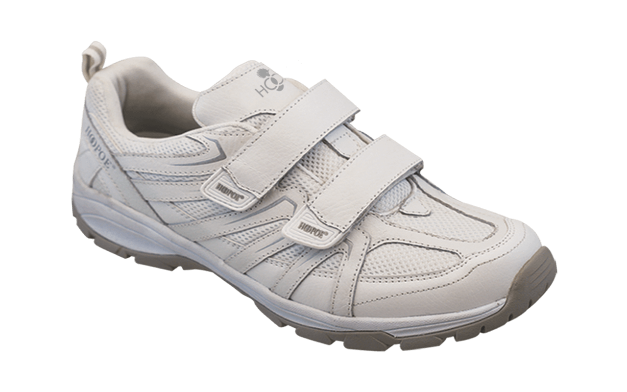 Walker Runner Velcro Double-Strap Sneaker in White CLOSEOUTS